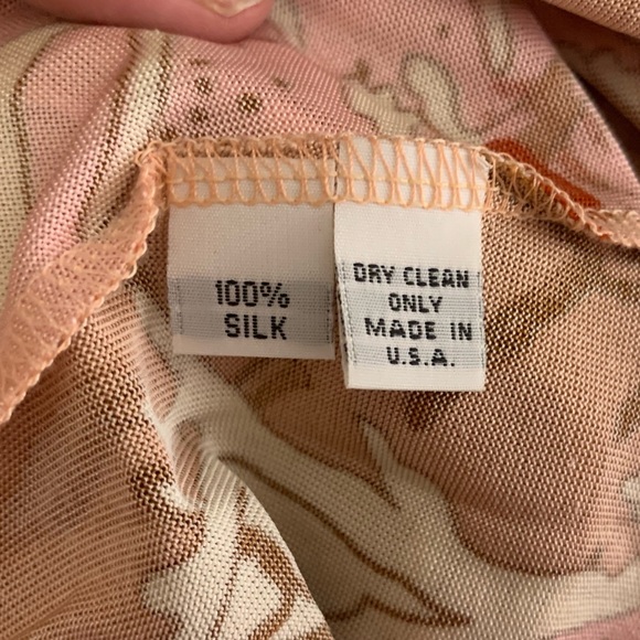 Nieves Lavi 100% Silk Size 2 High Low Abstract Floral Pink Dress - Picture 5 of 5